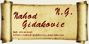 Nahod Gidaković vizit kartica